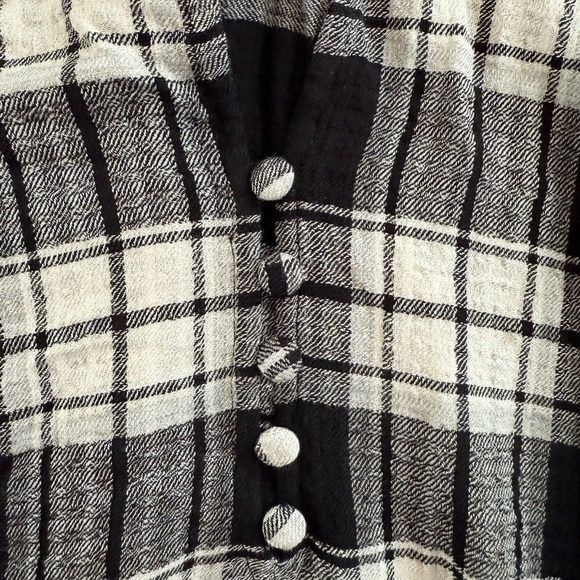 LANE BRYANT Flannel Plaid Shirtdress Black White Tie Waist Plus Size 22 - Picture 7 of 10